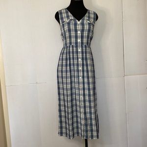 Talbots Women’s Vintage Plaid Printed Sleeveless Dress Size 4 .